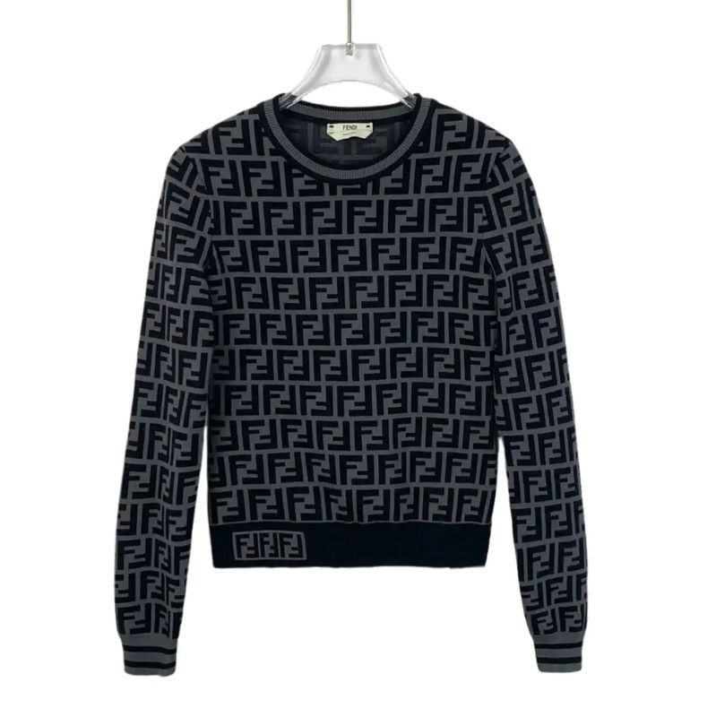 Fendi Fendi XS Black and Gray Knit Sweater 0089 Size XS / US 0-2 / IT 36-38 - 1 Thumbnail