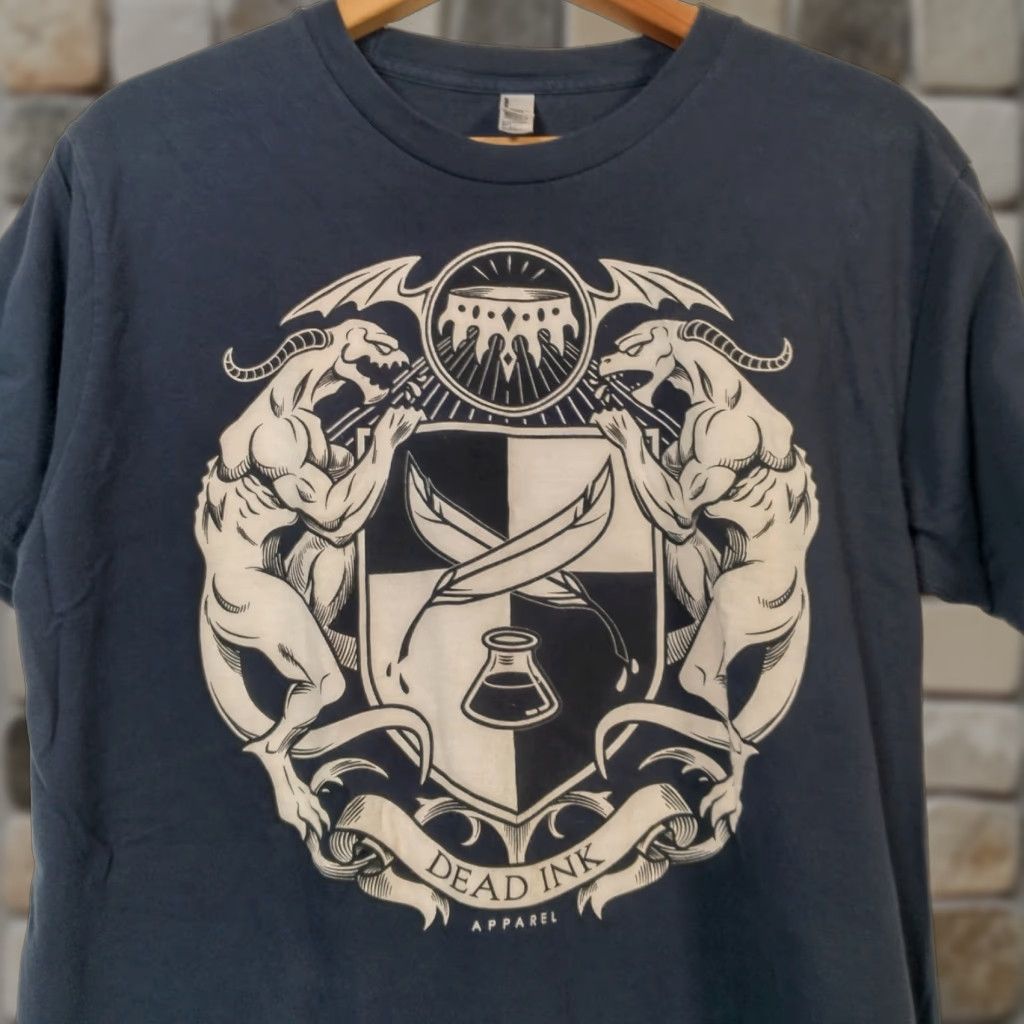 Vintage VINTAGE Dead Ink Apparel Shirt Gargoyle Streetwear Blue Short Sleeve L Adult Crew Neck Cotton T-Shirt Men Size US L / EU 52-54 / 3 - 1 Thumbnail
