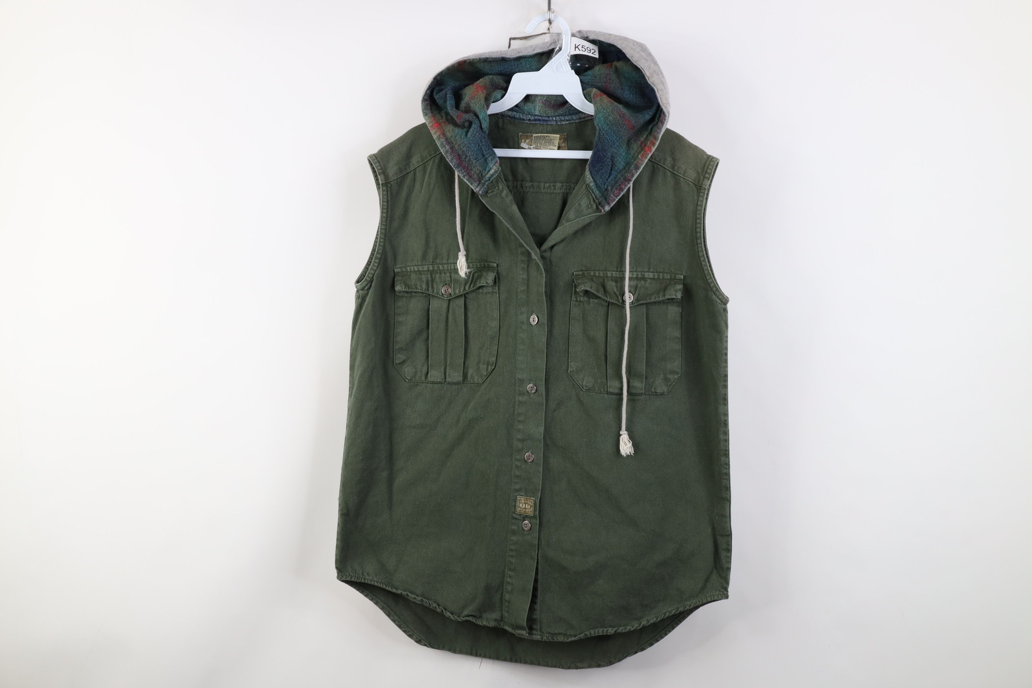 UNIONBAY Vintage 90s Unionbay Surfing Sleeveless Hooded Trucker Vest Size S / US 4 / IT 40 - 1 Thumbnail