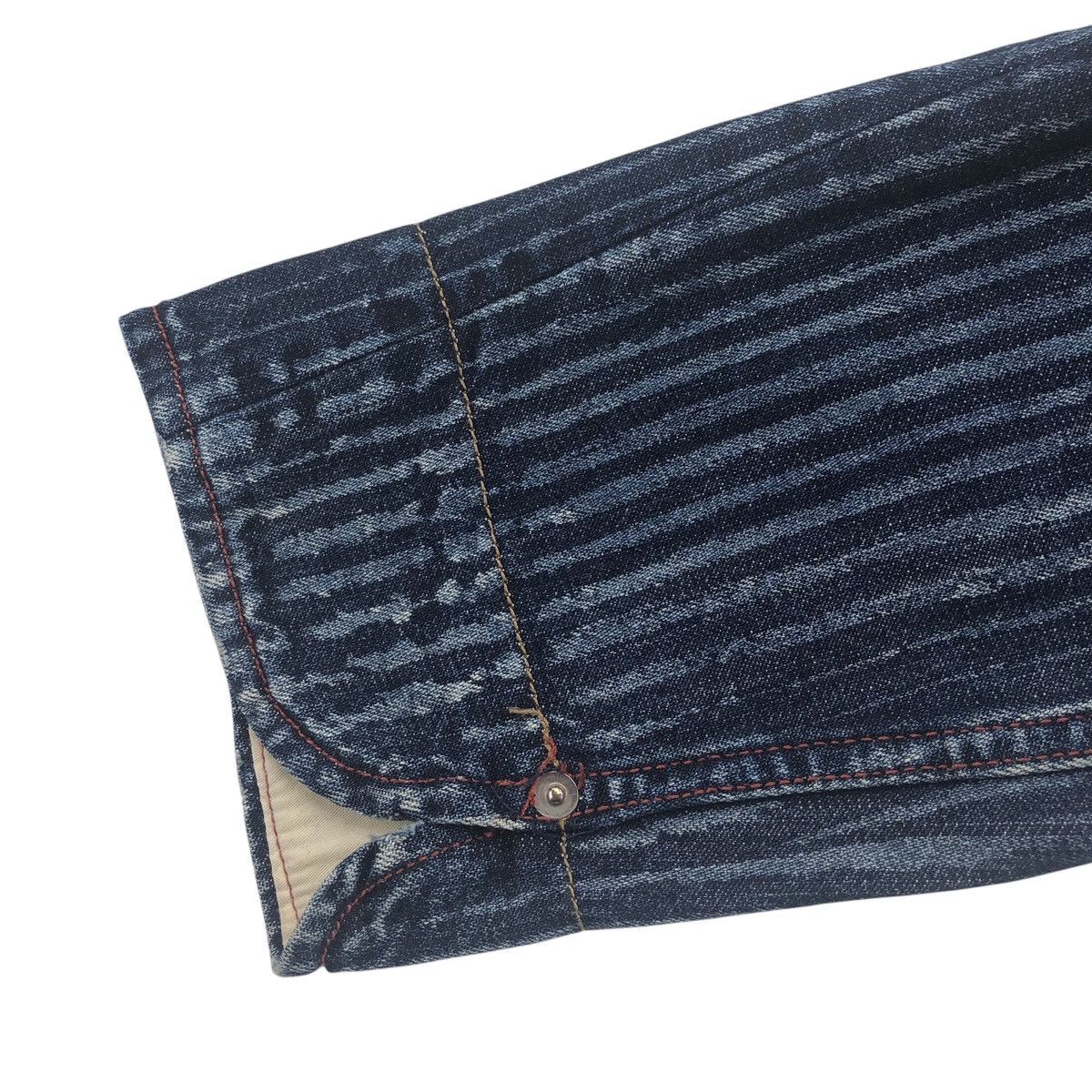 Japanese Brand Japanese Pwpl Riot Striped Indigo Workers Chore Denim Jacket Size US L / EU 52-54 / 3 - 10 Thumbnail