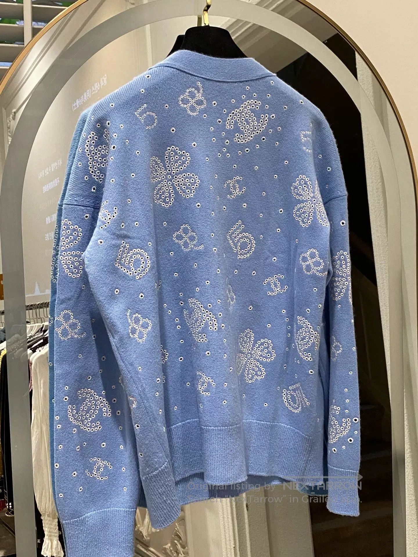 Chanel Chanel 23 Blue Hollow Print Knit Cardigan. Size US S / EU 44-46 / 1 - 4 Thumbnail