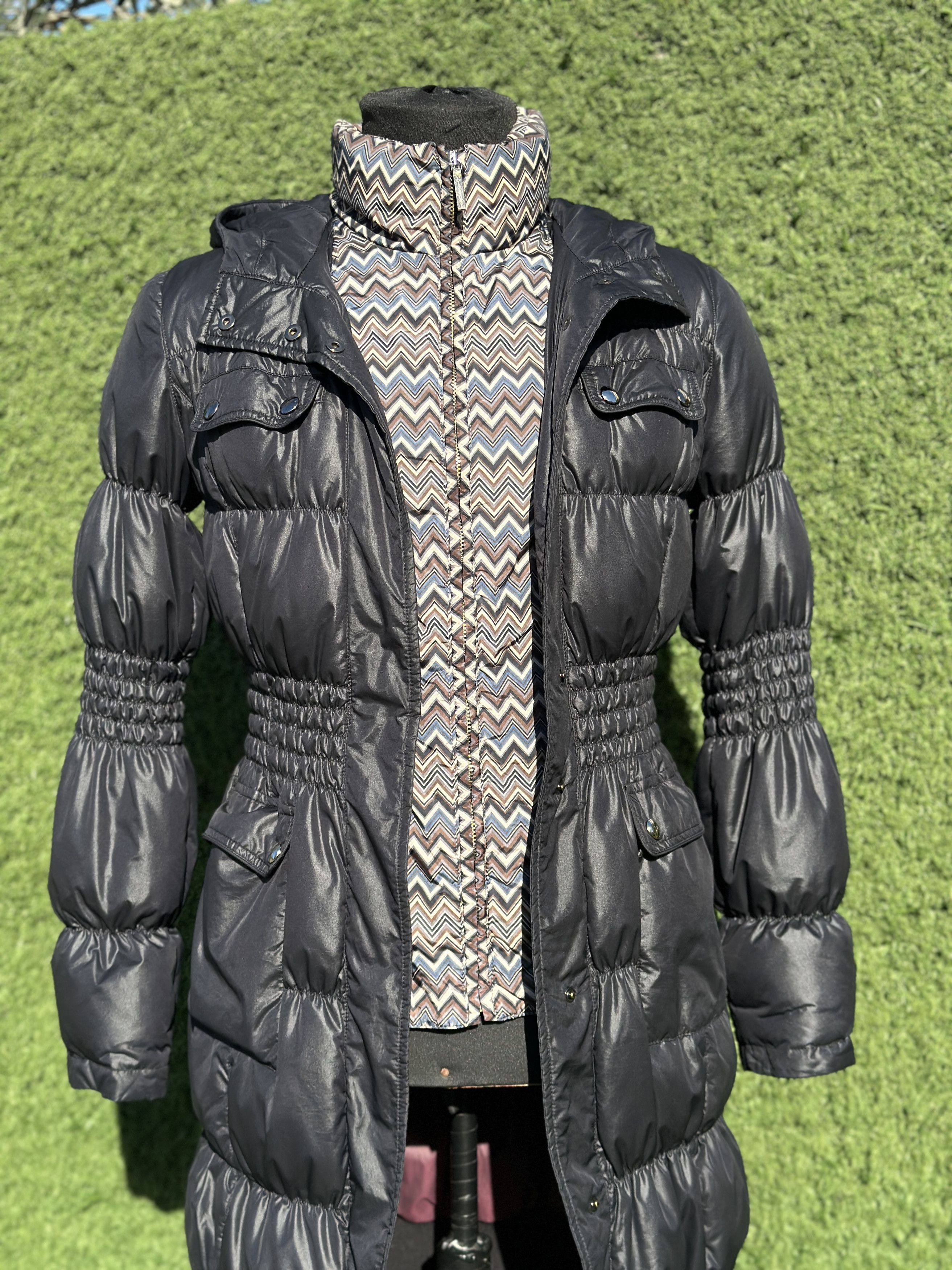 Missoni Wave MISSONI Size XS Black Piumino Down Puffer Coat Size XS / US 0-2 / IT 36-38 - 8 Thumbnail