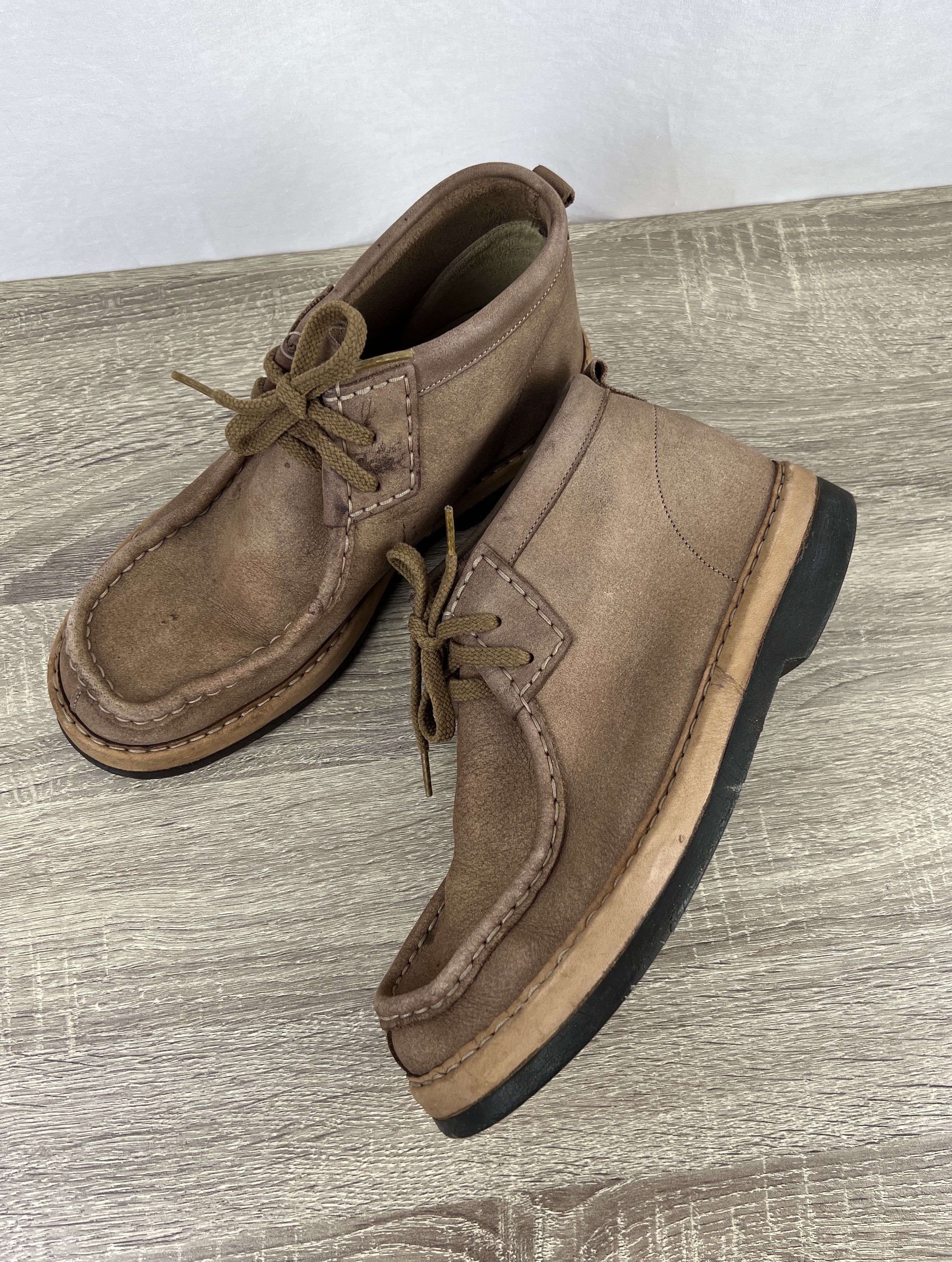 Clarks Vintage Jilgit by Clarks Wallabee Beige Leather Mid Boots Size US 8 / EU 41 - 3 Thumbnail