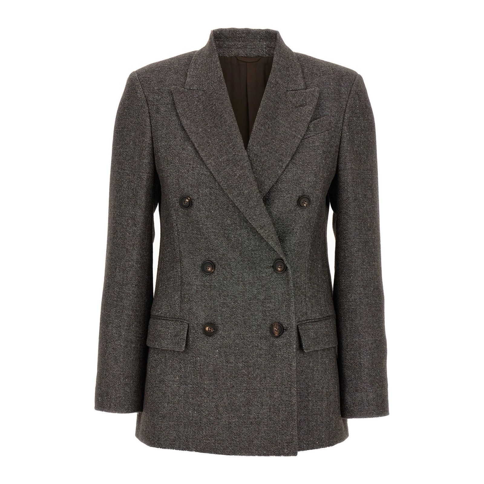 Brunello Cucinelli BRUNELLO CUCINELLI Brown/Gray Tweed Blazer Jacket New & Auth Size XS / US 0-2 / IT 36-38 - 1 Thumbnail
