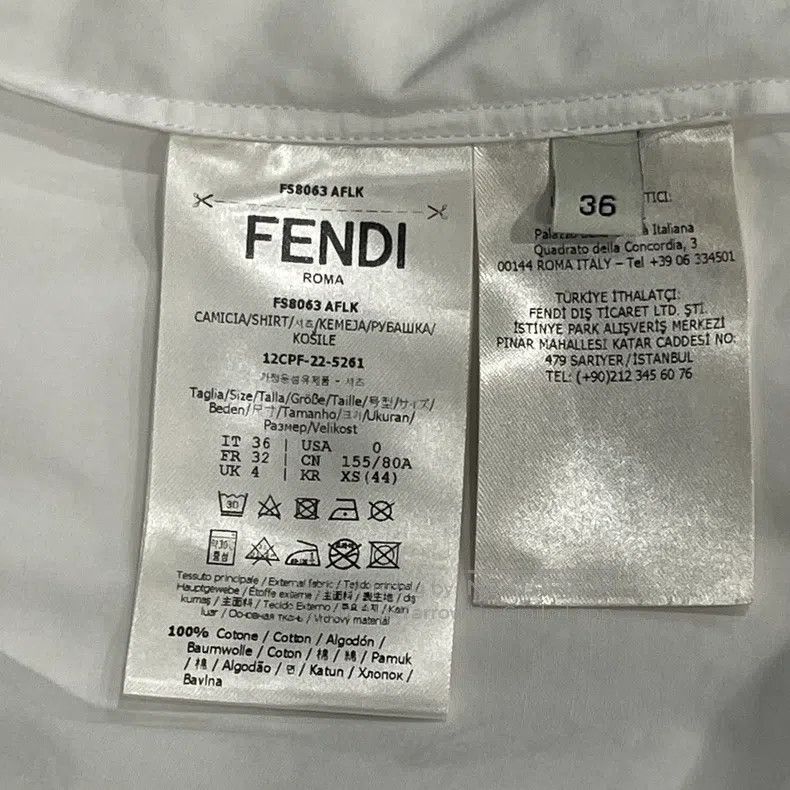 Fendi Fendi Letter Logo Printed Collar Long Sleeve Shirt Size XXS / US 00 / IT 34 - 6 Thumbnail