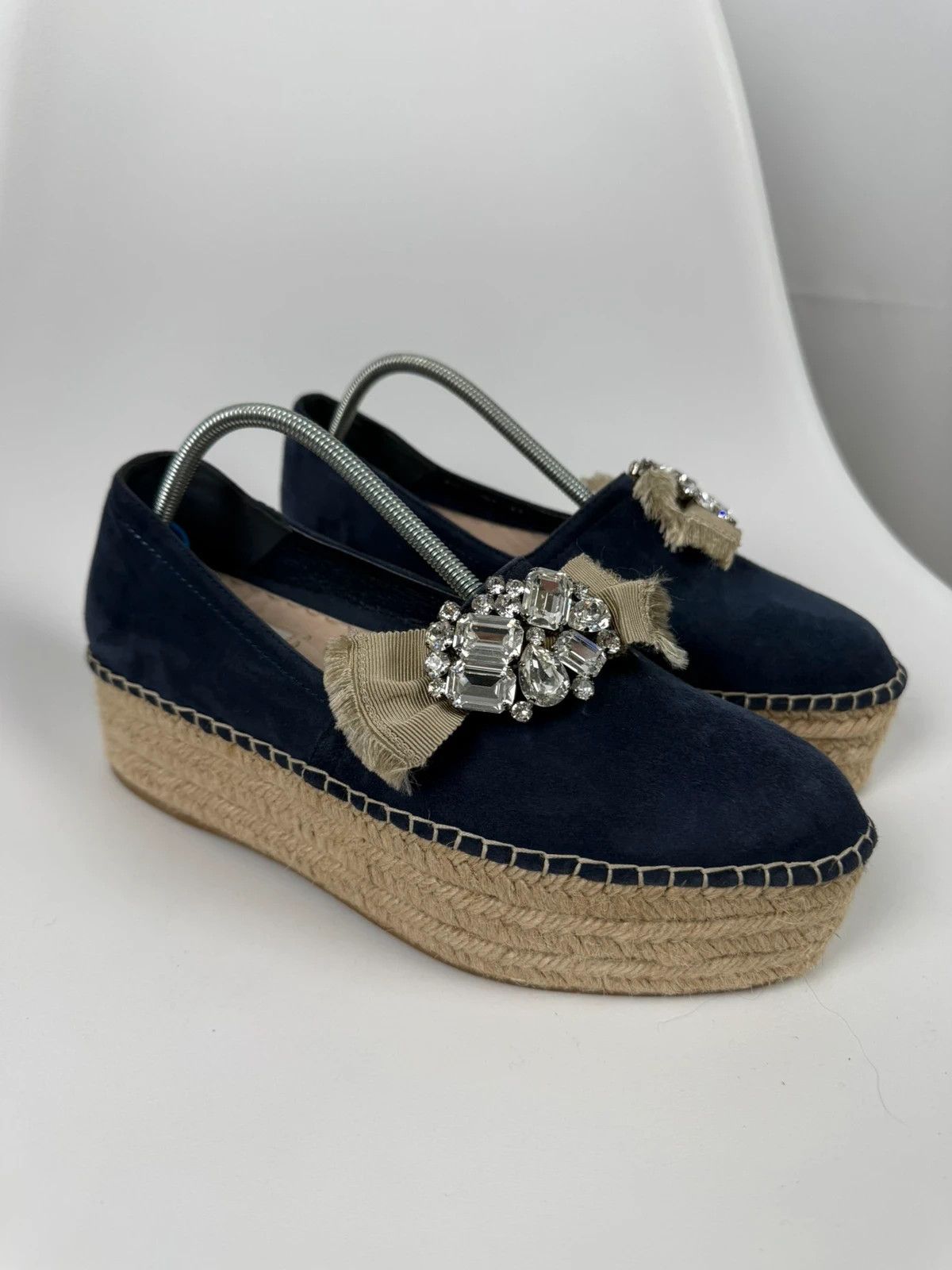 Miu Miu Miu Miu Suede Espadrilles Emlished size 39 Size US 9 / IT 39 - 1 Thumbnail