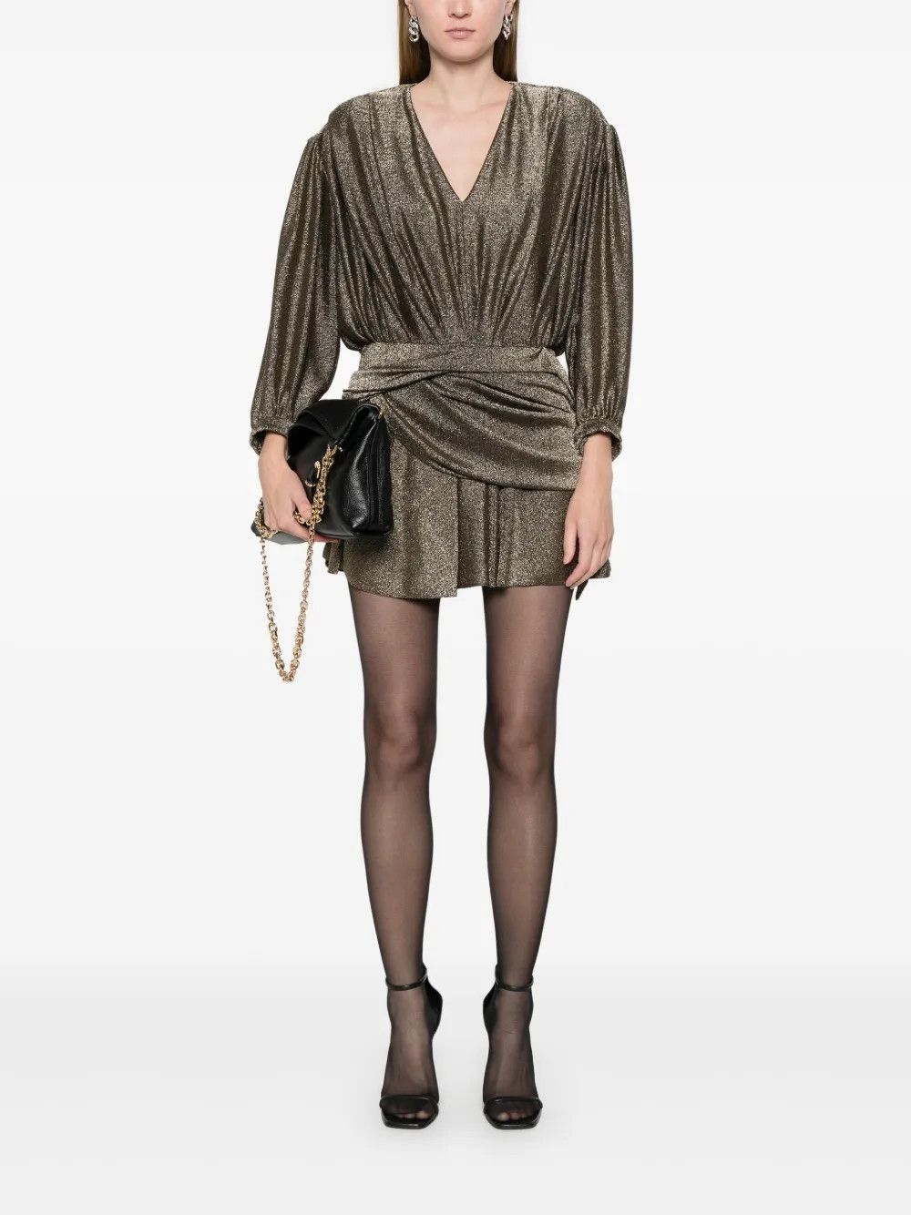 Balenciaga o1y0625 Mini Dress in Gold Size S / US 4 / IT 40 - 5 Thumbnail