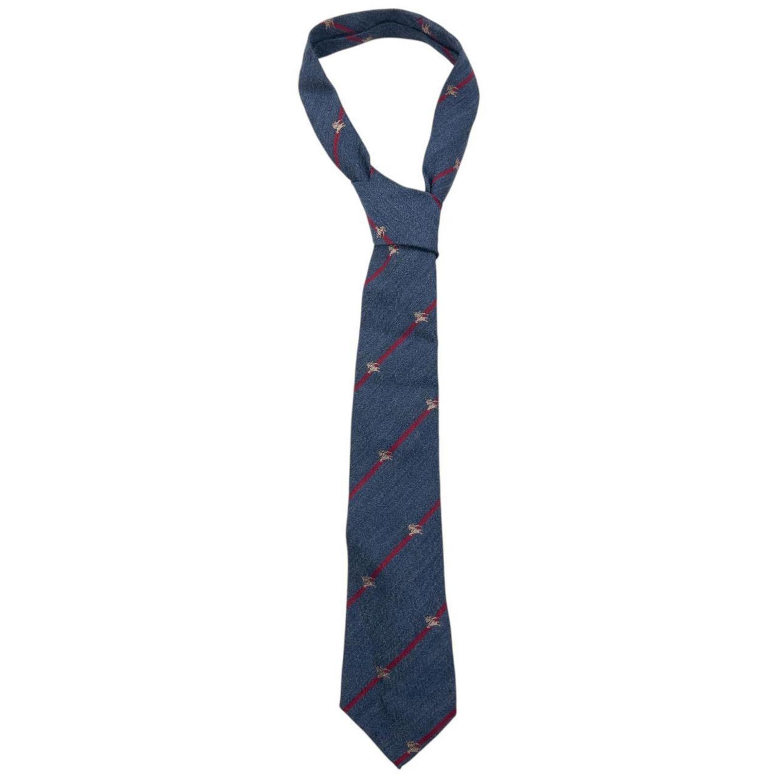 Burberry Vintage 90s Burberry Striped Monogram Silk Tie Size ONE SIZE - 1 Thumbnail