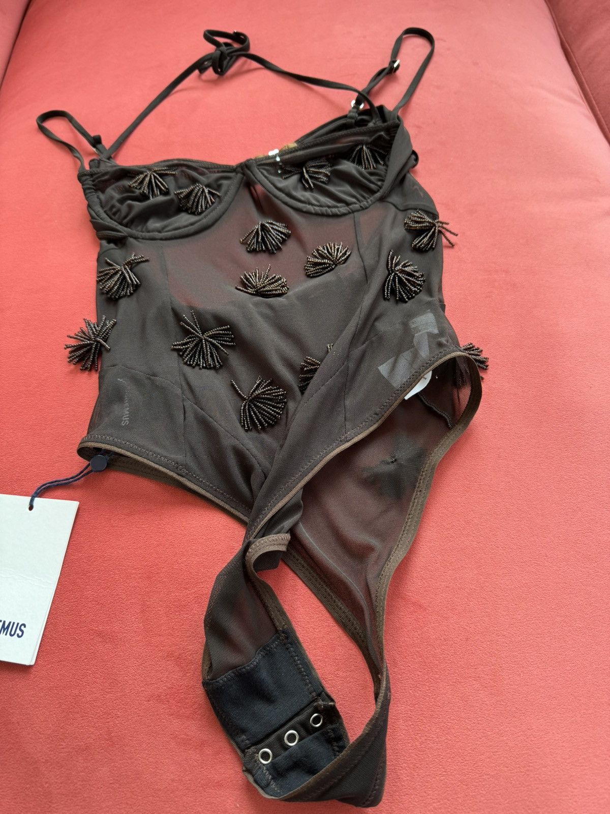 Jacquemus New Jacquemus brown embellished bodysuit, size XS Size XS / US 0-2 / IT 36-38 - 6 Thumbnail