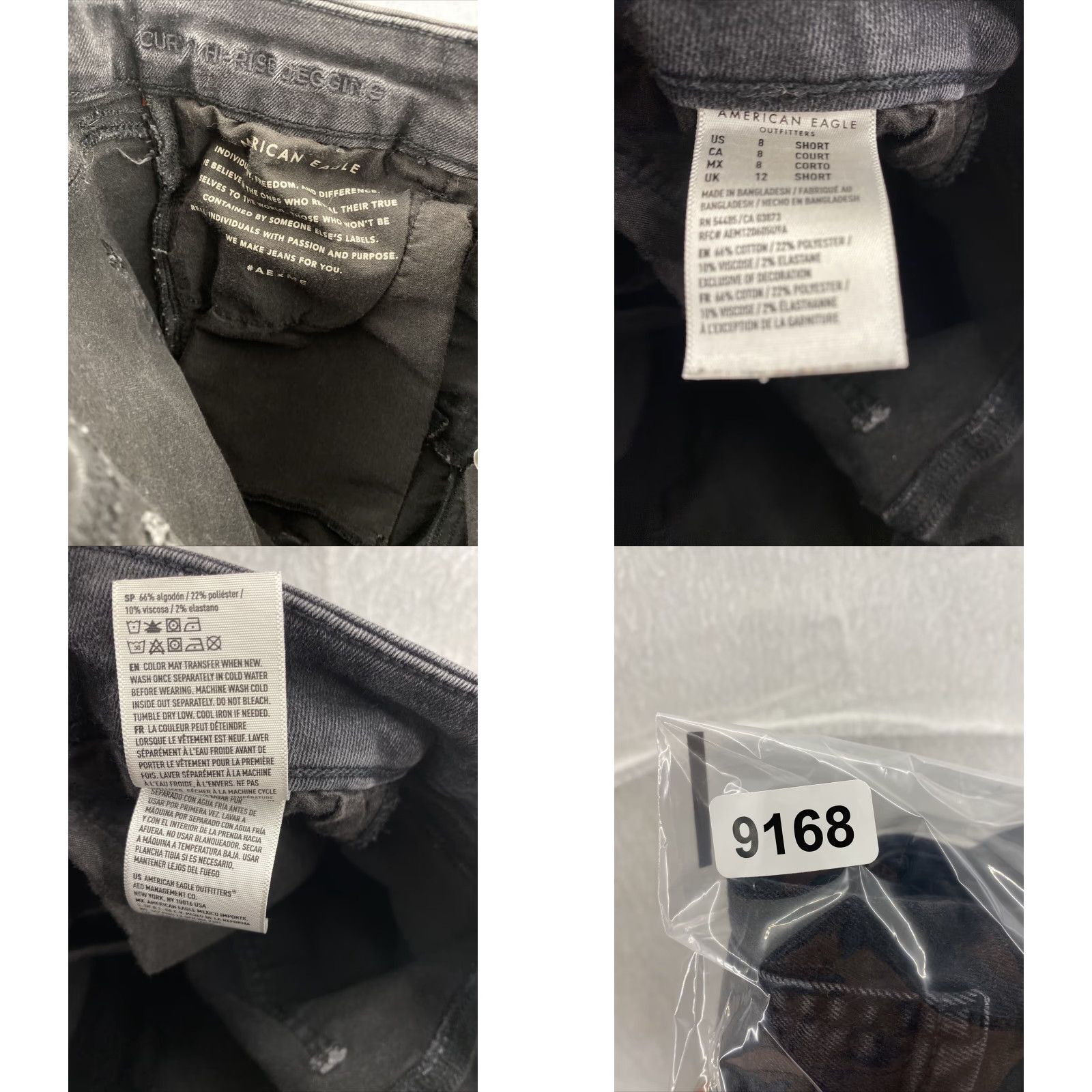 American Eagle Outfitters American Eagle Jeans Womens 8 Short Curvy Hi Rise Jegging Black Denim Distressed Size 30" / US 8 / IT 44 - 8 Thumbnail