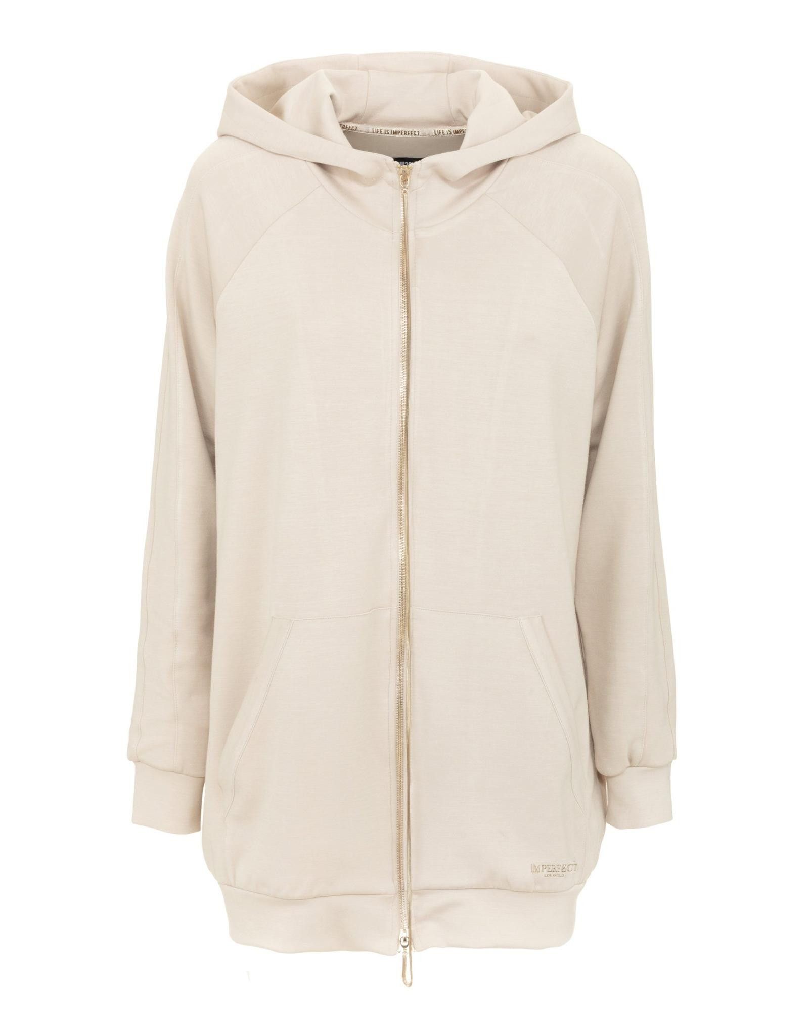 image of Imperfects Floral Print Hooded Sweatshirt in Beige, Women's (Size XL)