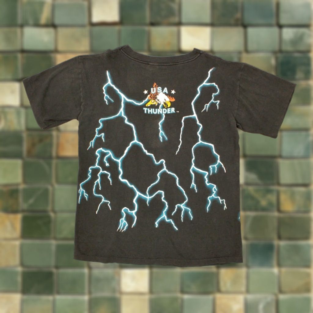 Vintage VINTAGE USA Thunder Wolf TShirt Mens L Black 1990s Graphic Tee T USA Shirt World Size US L / EU 52-54 / 3 - 1 Thumbnail