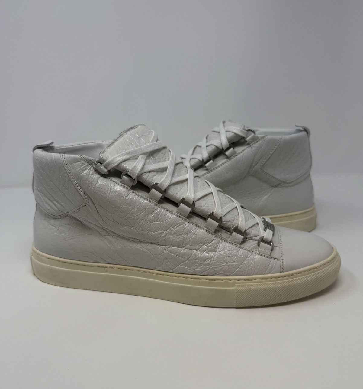 Balenciaga Arena High Top Sneaker White Leather