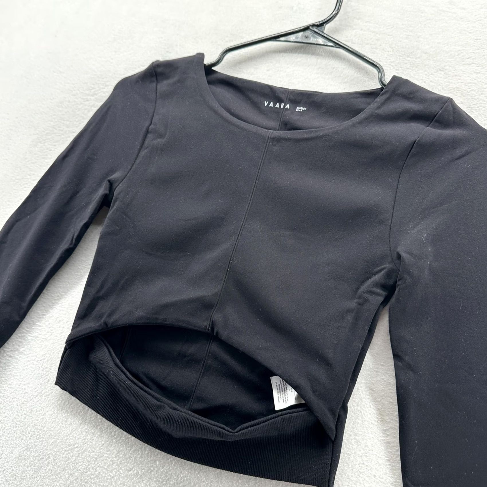 Vintage Vaara Scarlet Cropped Top Womens XS-S Black Long Sleeve Scoop Neck Stretch Yoga Gym & Training Size XS / US 0-2 / IT 36-38 - 5 Thumbnail