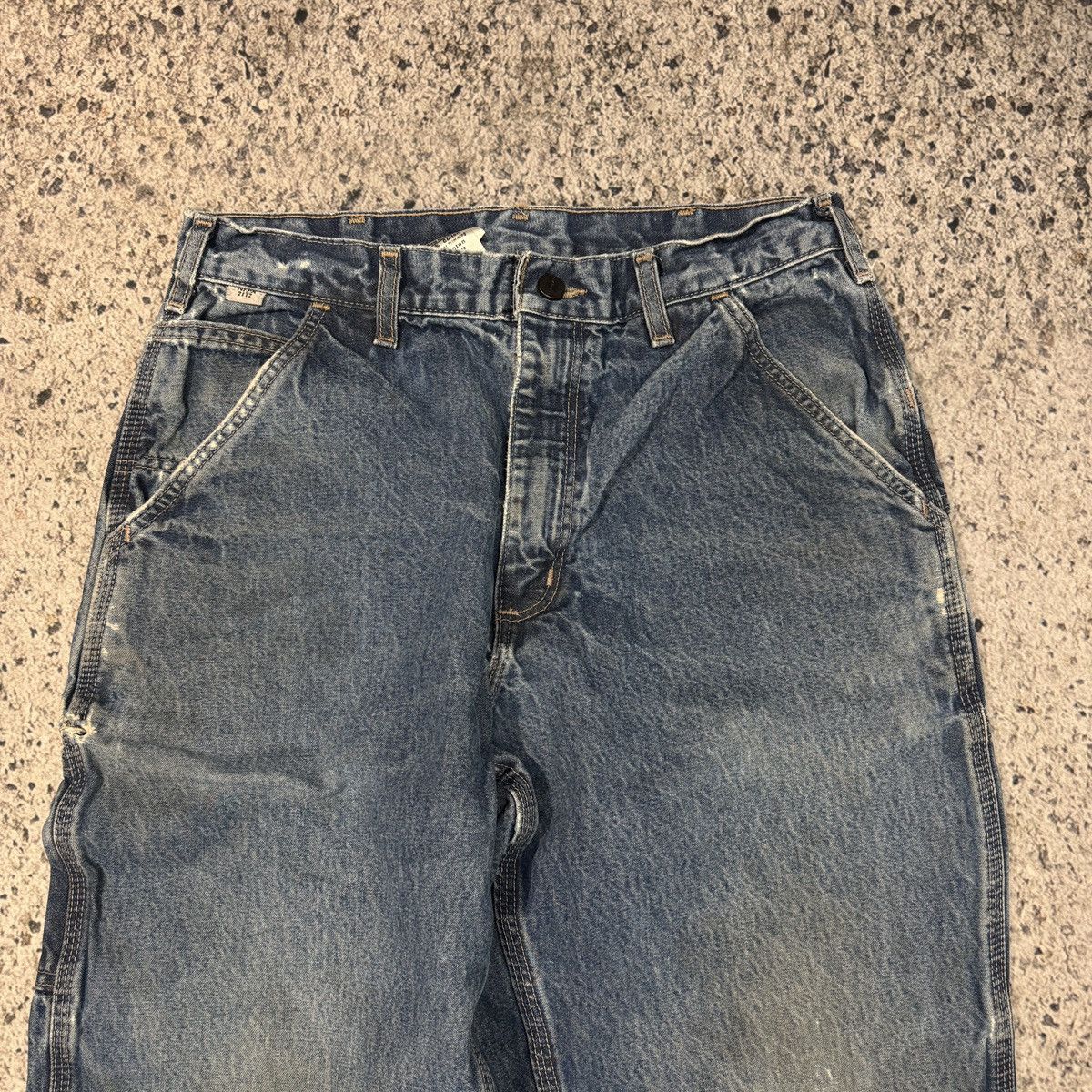 Carhartt Vintage Carhartt Thrashed Faded Denim Carpenter Jeans Grunge Size US 30 / EU 46 - 4 Thumbnail