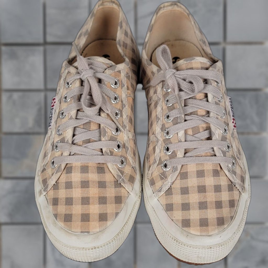 Superga Superga 2750 Gingham Checkerboard Sneaker Grey White Women's 8.5 S00CV40 Size US 9 / IT 39 - 1 Thumbnail