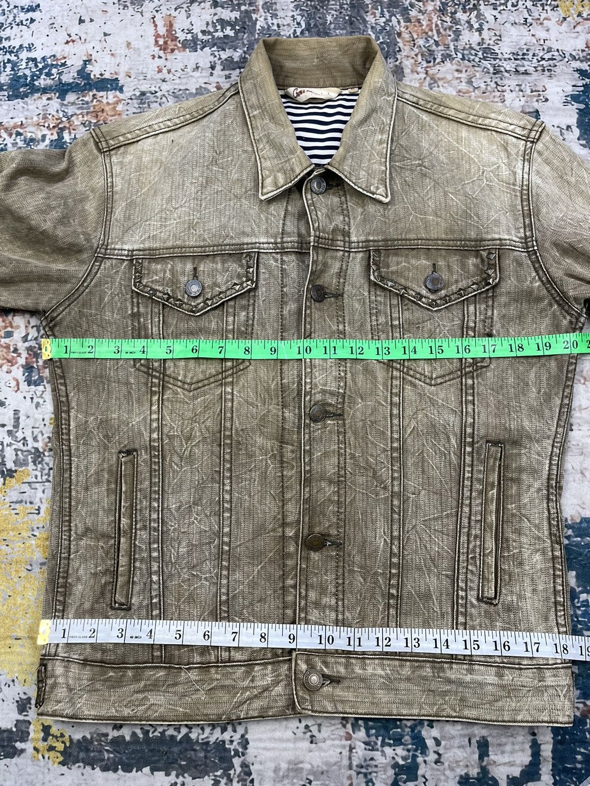 Beauty Beast Distressed Harringbone Angel Wings Spiked Denim Jackets Size US M / EU 48-50 / 2 - 11 Thumbnail