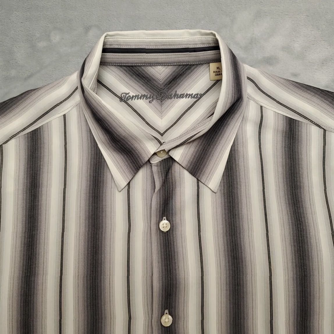 Tommy Bahama Tommy Bahama Shirt Mens XL Gray Striped 100% Tencel Long Sleeve Button-Up Size US XL / EU 56 / 4 - 3 Thumbnail