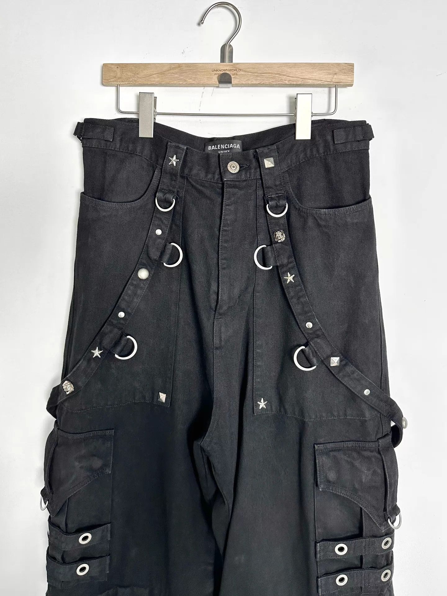Balenciaga Balenciaga 22SS Runway Rivet Zip Raver Black Jeans Size US 28 / EU 44 - 2 Thumbnail