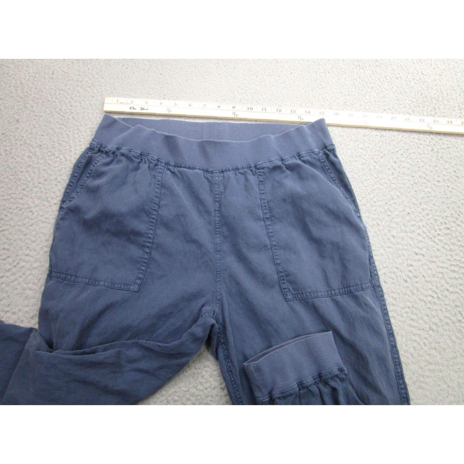Faherty FAHERTY Pants Womens Large Blue Joggers Tapered Elastic Waist Cuffed Pockets Size 36" / US 14 / IT 50 - 3 Thumbnail