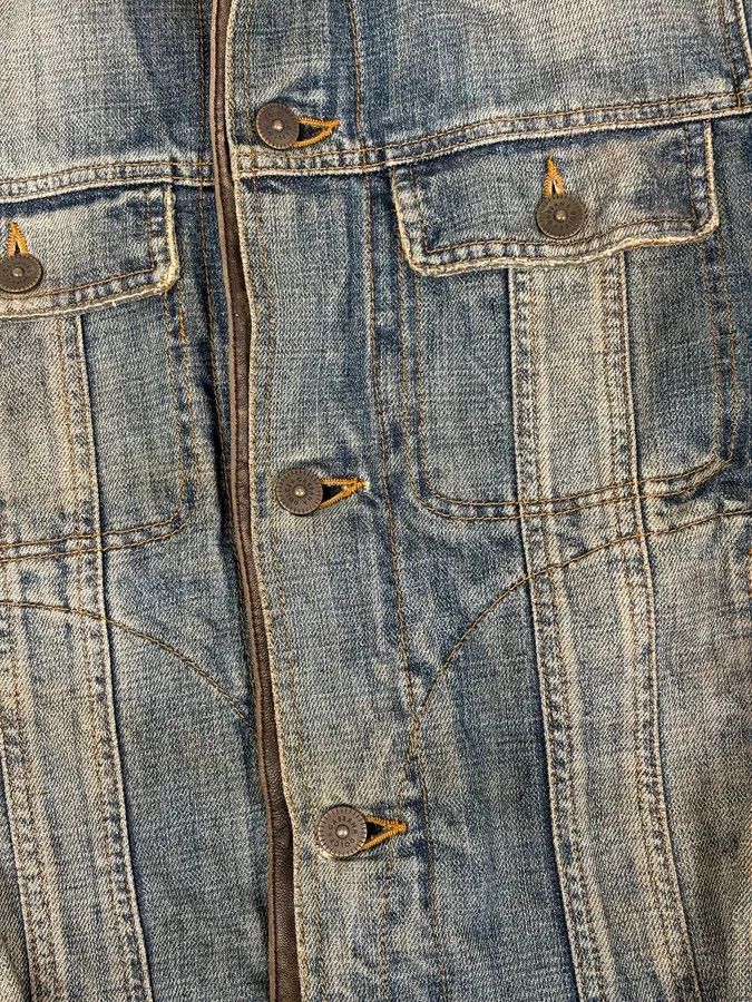 Dolce & Gabbana AW2003 Dolce & Gabbana Layered Leather & Faded Denim Jacket Size US M / EU 48-50 / 2 - 11 Thumbnail