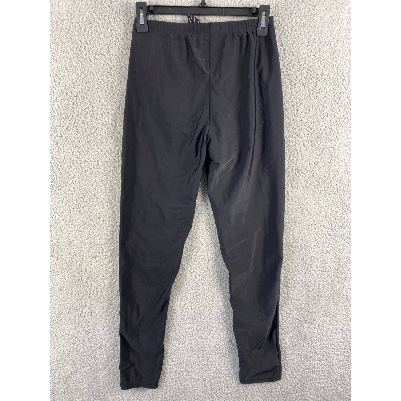Vintage WOMENS Athletic Compression Leggings Size 10 Black Solid Activewear Size 32" / US 10 / IT 46 - 7 Thumbnail