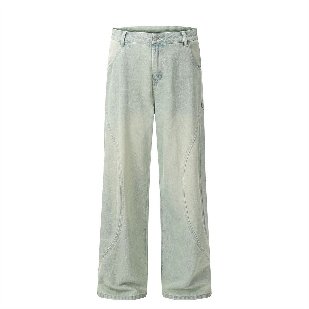 Japanese Brand × Jean Men's light washed vintage distressed loose long jeans Size US 32 / EU 48 - 1 Thumbnail
