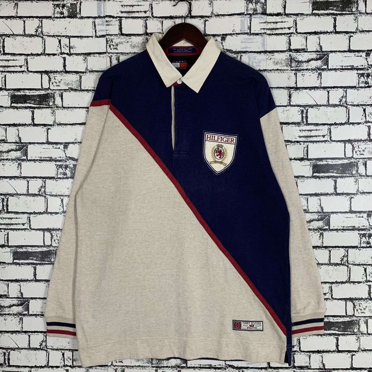 Tommy Hilfiger × Vintage Vintage Tommy Hilfiger Rugby Embroidery Longsleeve PoloShirt Size US L / EU 52-54 / 3 - 1 Thumbnail