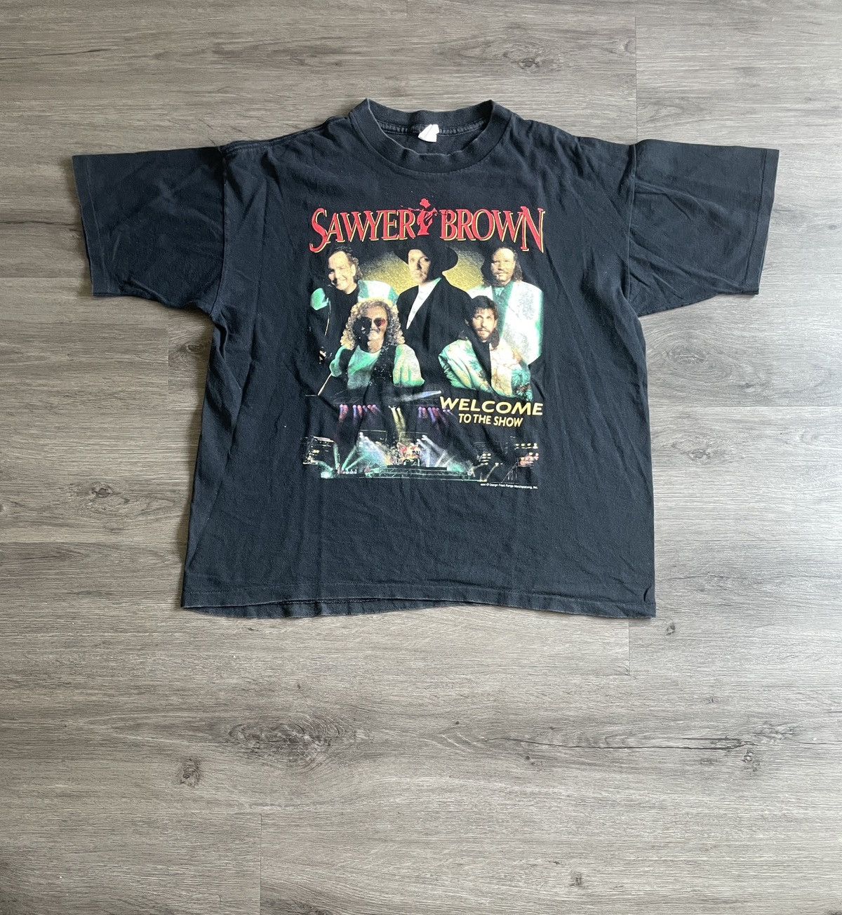 Vintage Vintage Sawyer Brown “Welcome To The Show” T-shirt (Sz.XL) Size US XL / EU 56 / 4 - 1 Thumbnail