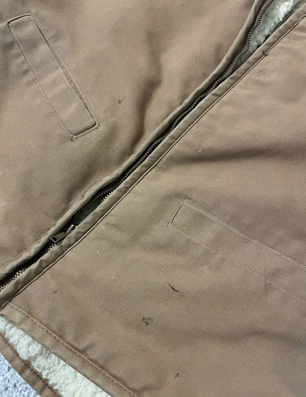 Carhartt Vintage 70s Carhartt LT Sherpa Lined Vest Size L? Tan Brown Size US L / EU 52-54 / 3 - 6 Thumbnail