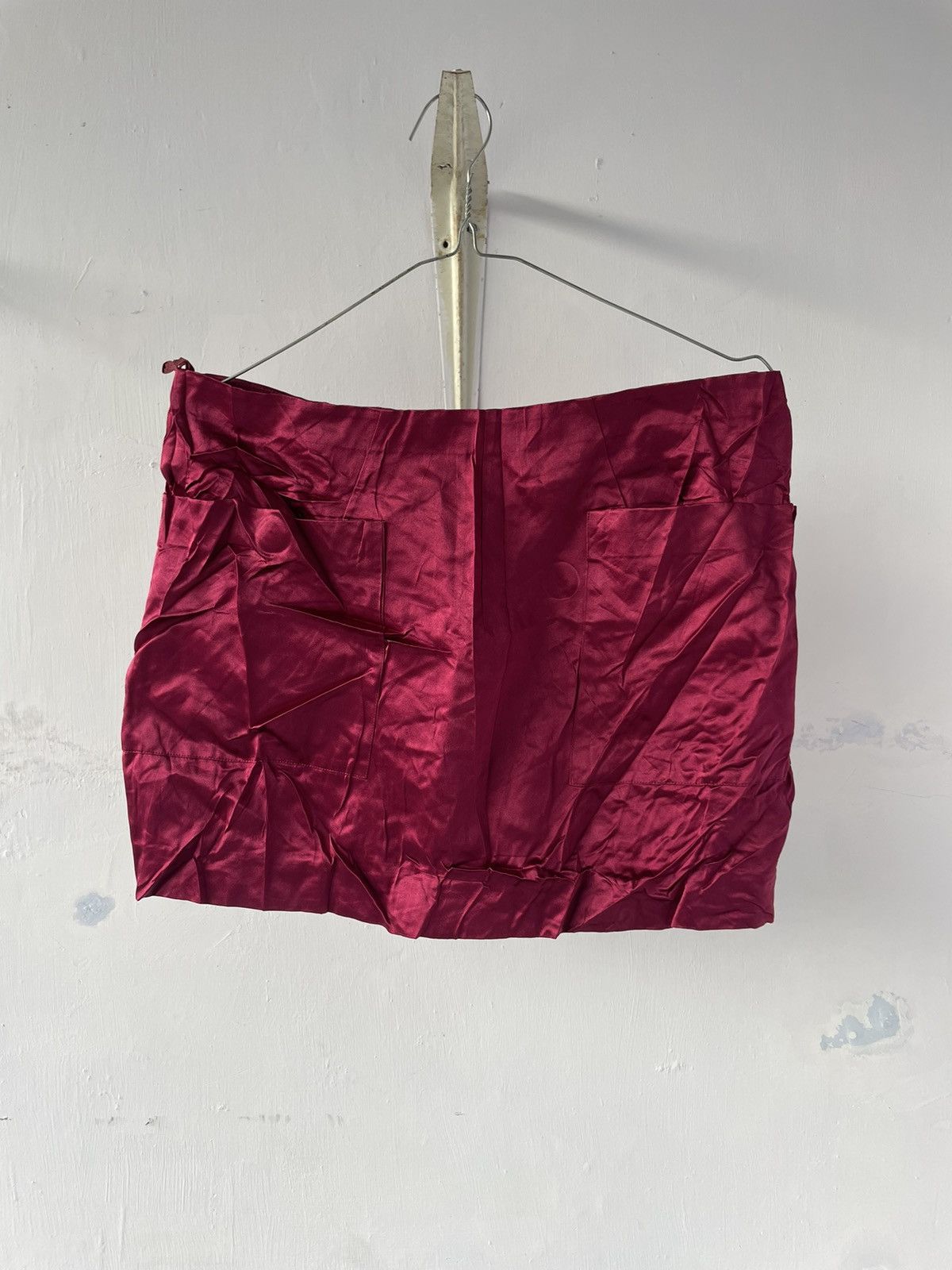 image of Prada Two Pocket Mini Skirt in Maroon, Women's (Size 28)