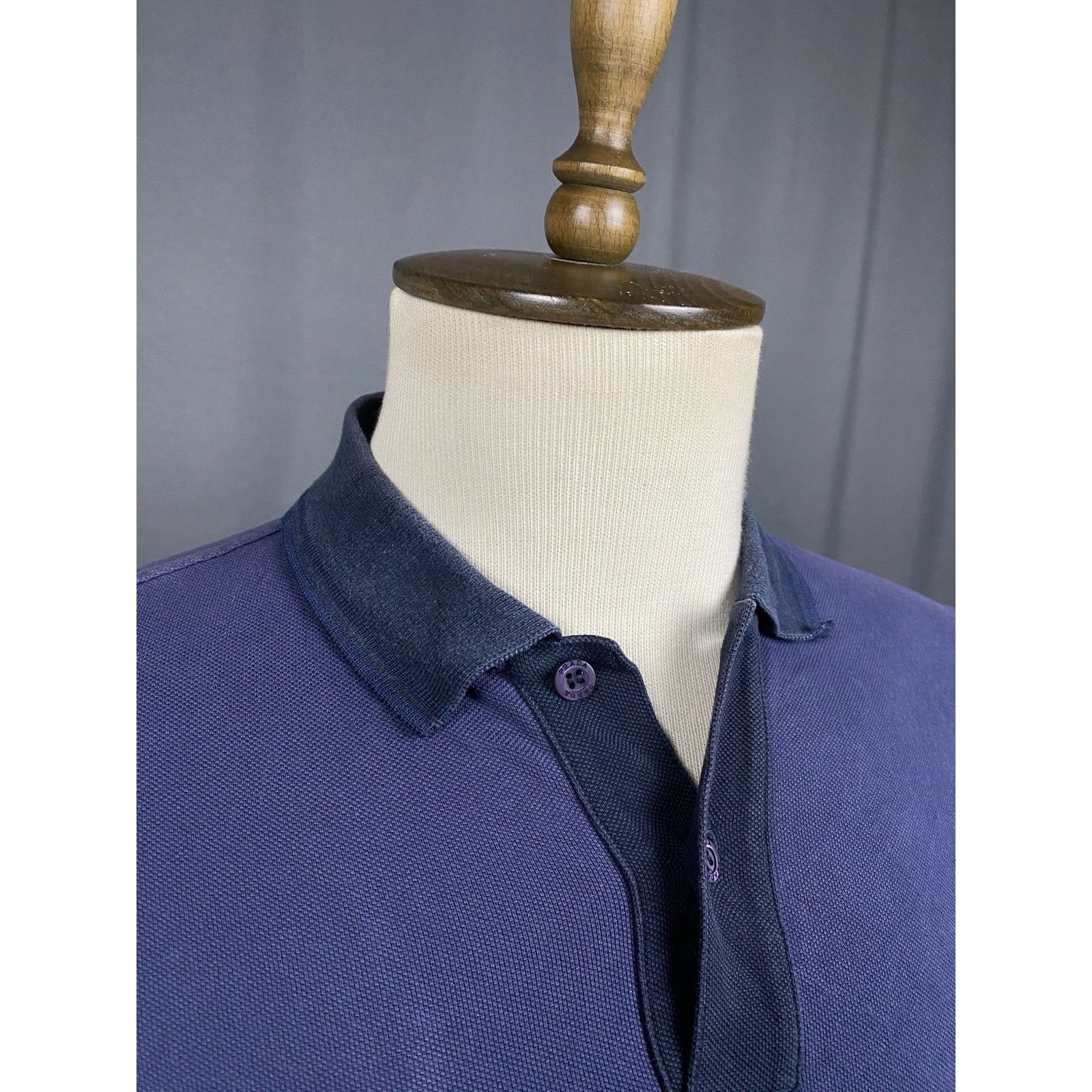 Prada Prada Red Tab Men's Blue Collared Polo Sweater Size S Size US S / EU 44-46 / 1 - 6 Thumbnail
