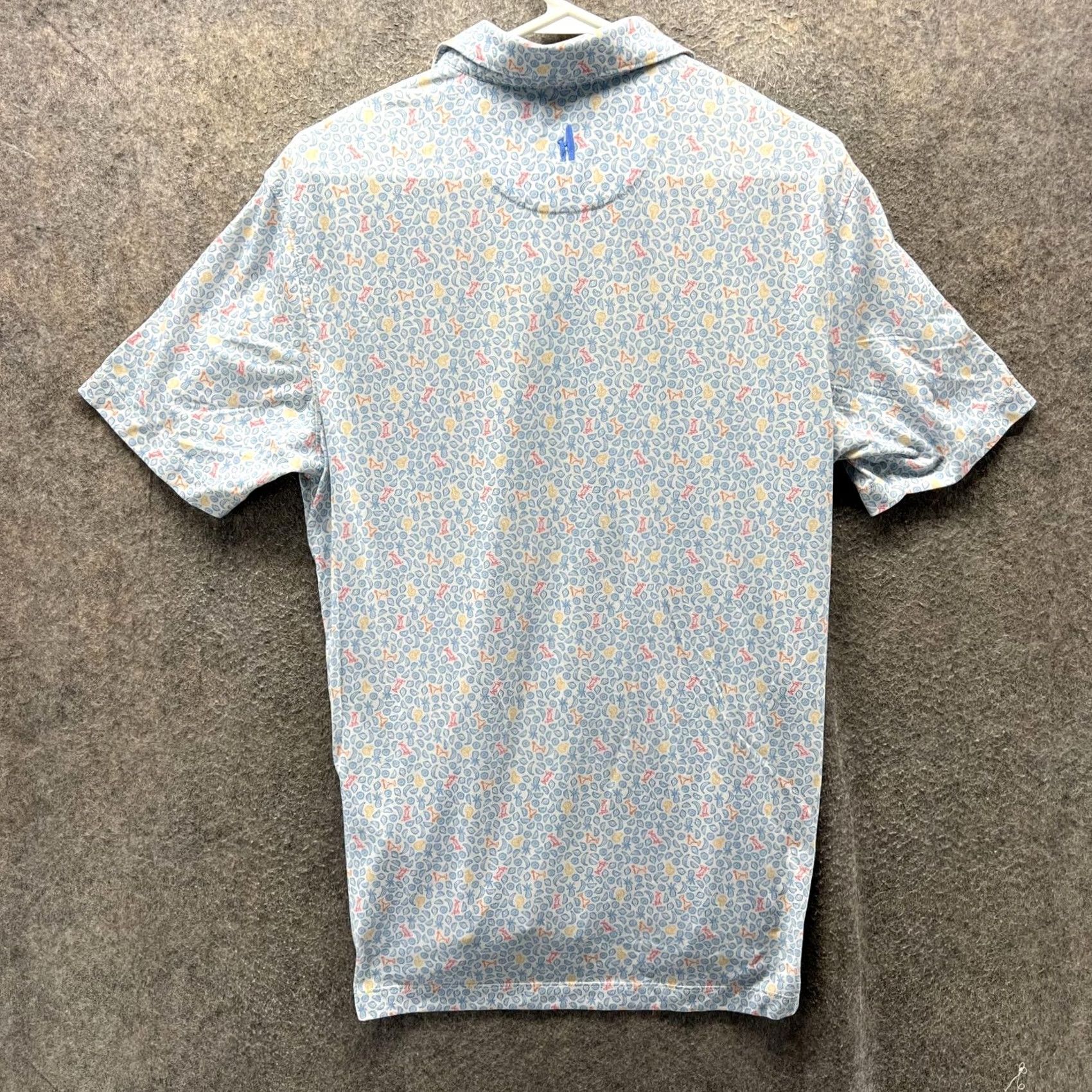 johnnie-O johnnie-O Polo Shirt Mens Small Blue Top Shelf Tropical Print Golf UPF 50 UV 83% polyester 11% Tencel lyocell 6% spandex Size US S / EU 44-46 / 1 - 2 Thumbnail