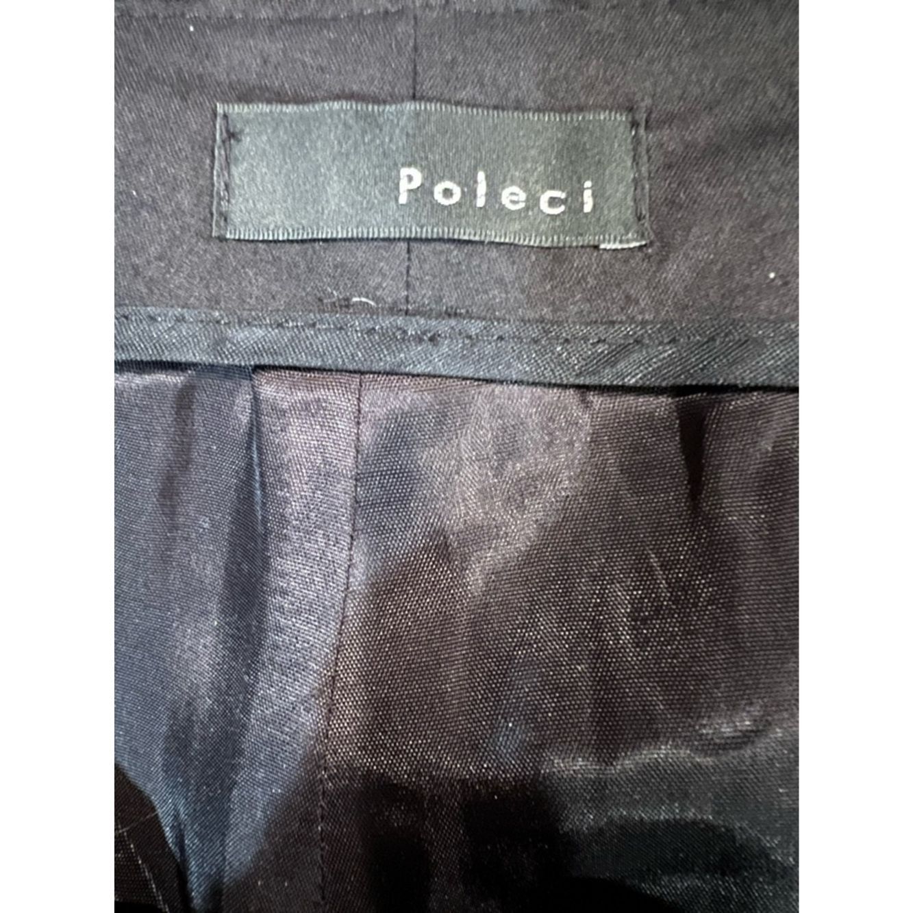 Other Poleci Embossed Leather Pants Black Low Rise Straight Leg Size 27" / US 4 / IT 40 - 3 Thumbnail