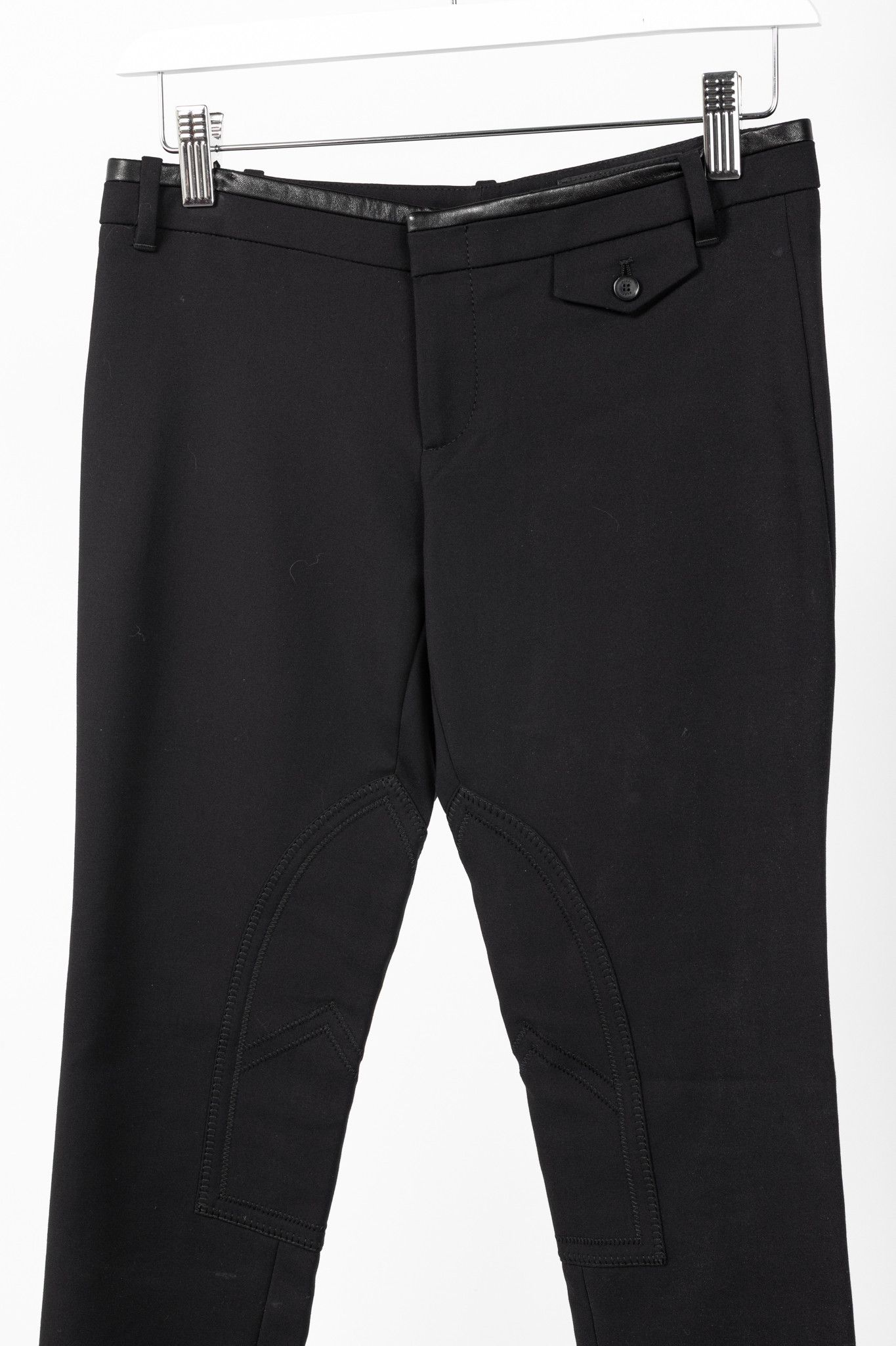 Gucci Gucci PF/13 Cotton-Blend Leather-Trim Cropped Riding Pants Size 26" / US 2 / IT 38 - 3 Thumbnail