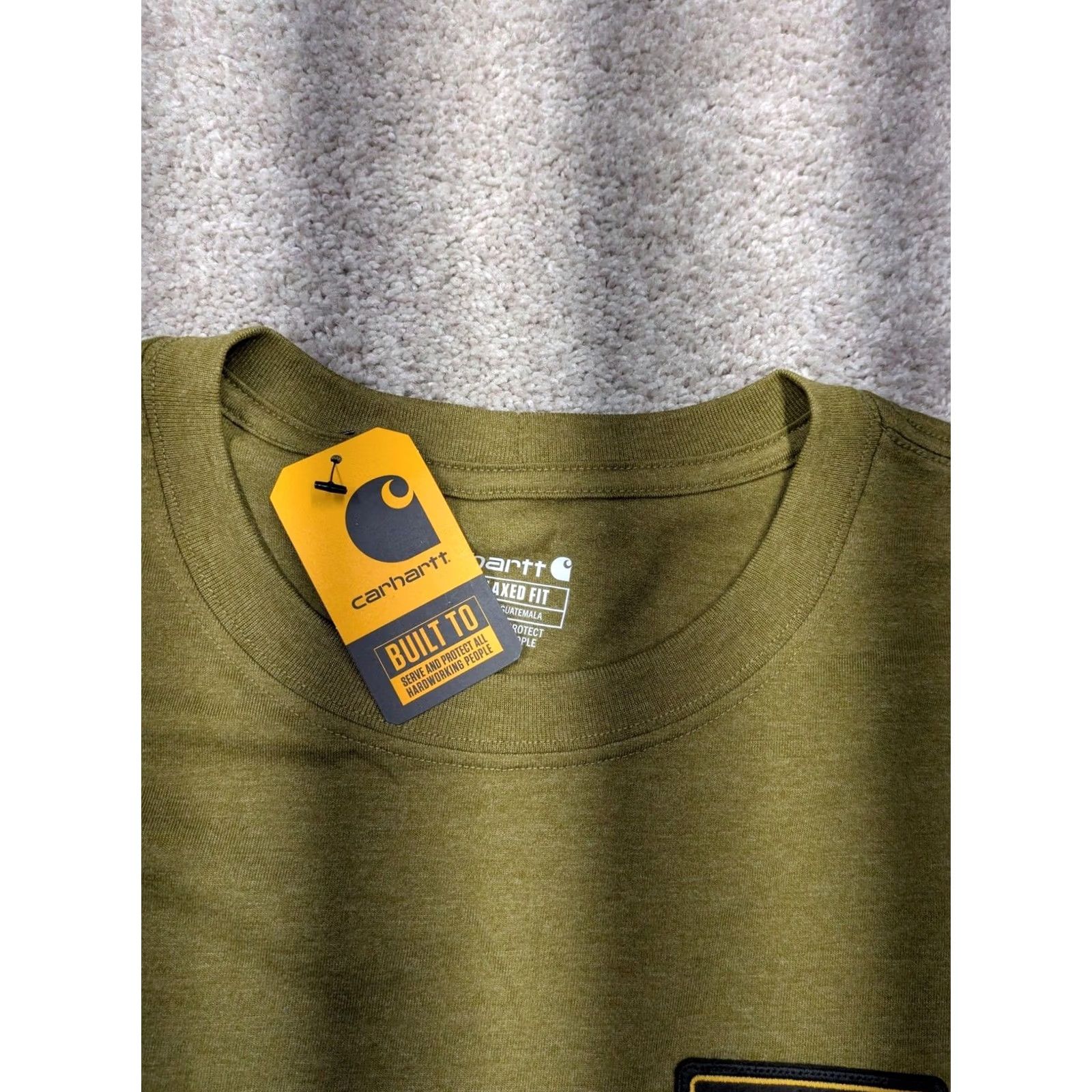 Carhartt Carhartt Shirt Mens Large Green Relaxed Fit Script Patch Workwear Tee Size US L / EU 52-54 / 3 - 4 Thumbnail