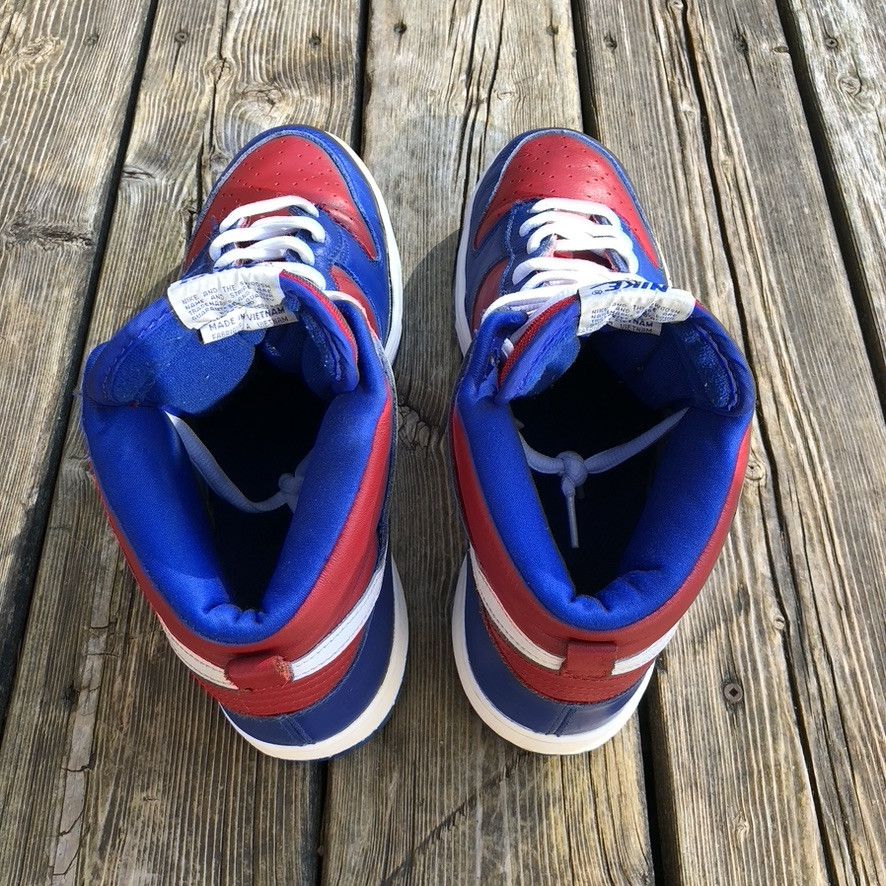 Nike 2003 Dunk High Clippers Red Royal 305287 411 Vintage Size US 13 / EU 46 - 3 Thumbnail