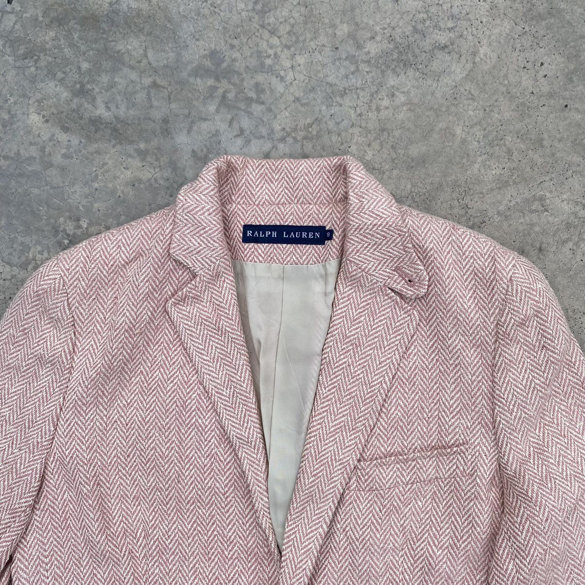 Polo Ralph Lauren Ralph Lauren Pink Herringbone Blazer-2017 Release Size S / US 4 / IT 40 - 3 Thumbnail