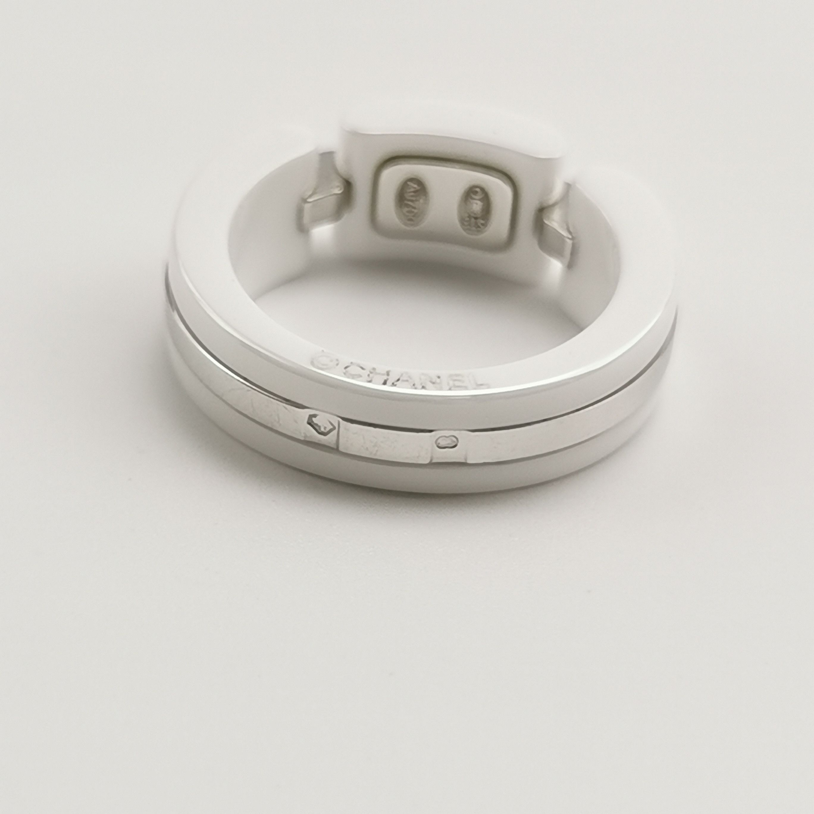 Chanel Chanel Ultra 18K White Gold Diamond Ceramic Geometric Ring Size ONE SIZE - 6 Thumbnail