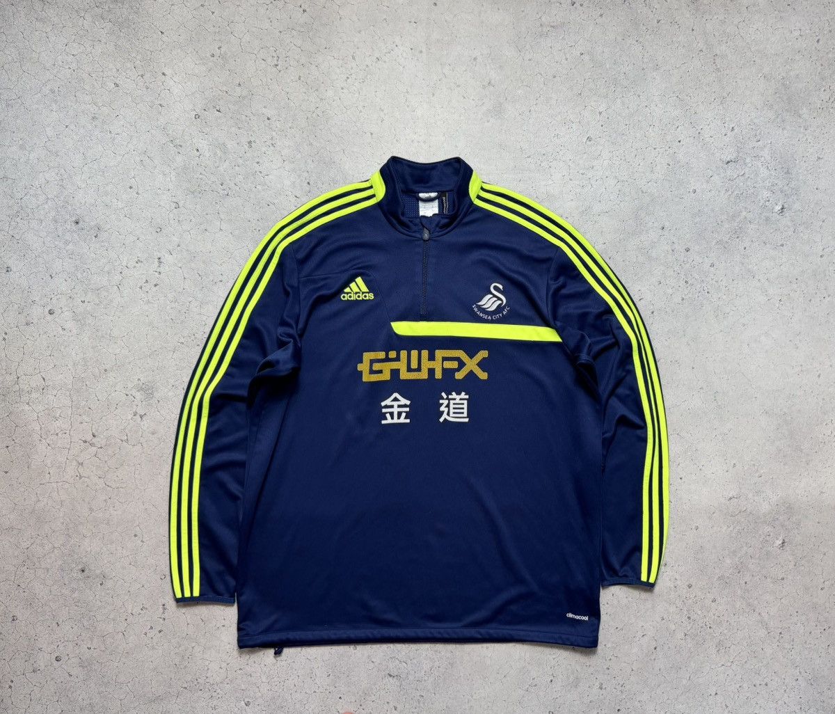 Adidas Adidas FC Swansea City 1/4 Zip Football Sweatshirt 2013/2014 Size US XXL / EU 58 / 5 - 1 Thumbnail