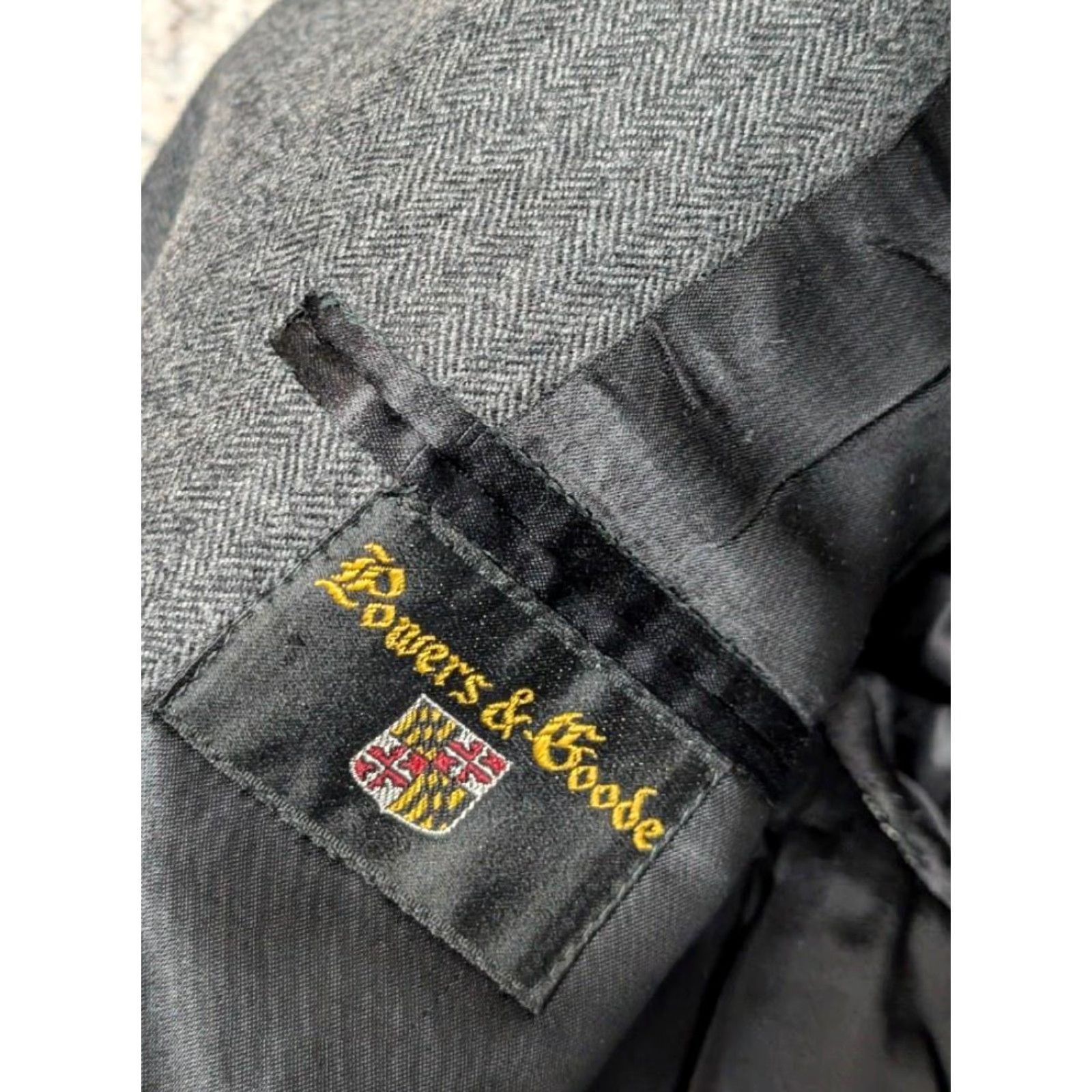 Vintage VINTAGE Powers & Goode Overcoat Jacket Coat Wool Tweed Herringbone 40L Charcoal Gray M Mens 1950s 60s Size US M / EU 48-50 / 2 - 5 Thumbnail
