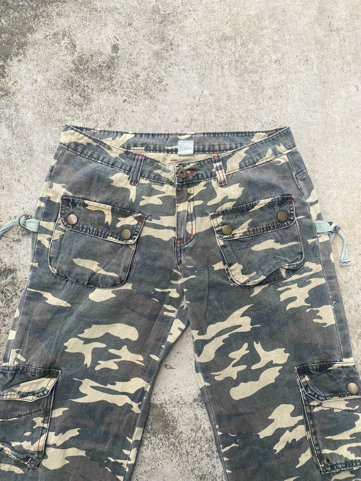 If Six Was Nine × Japanese Brand Flare Jeans Camo Cargo Bondage Bush Pants Low Rise Size US 29 - 10 Thumbnail