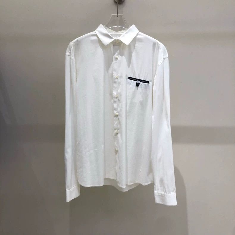 Prada White Pocket Long Sleeve Shirt - dmc