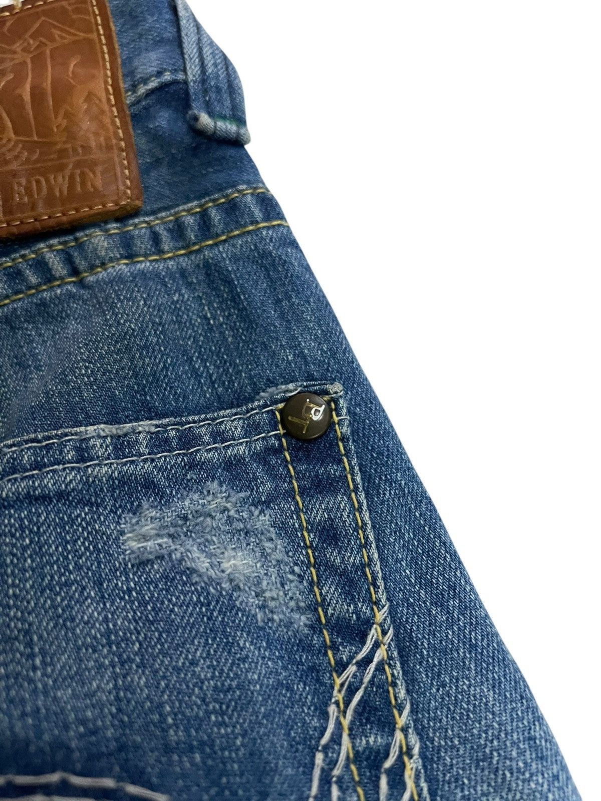 Edwin × If Six Was Nine 🌈Edwin Blue Trip Distressed Jean Japan Size US 30 / EU 46 - 14 Thumbnail