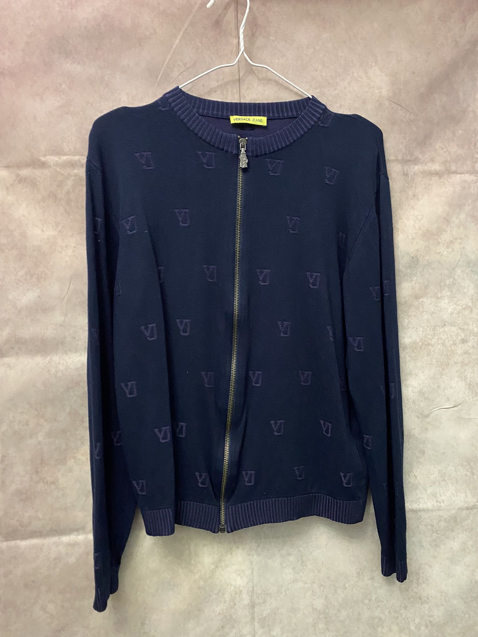 Designer × Versace Versace Jeans Zip-Sweater Monogram Luxury Size US M / EU 48-50 / 2 - 1 Thumbnail