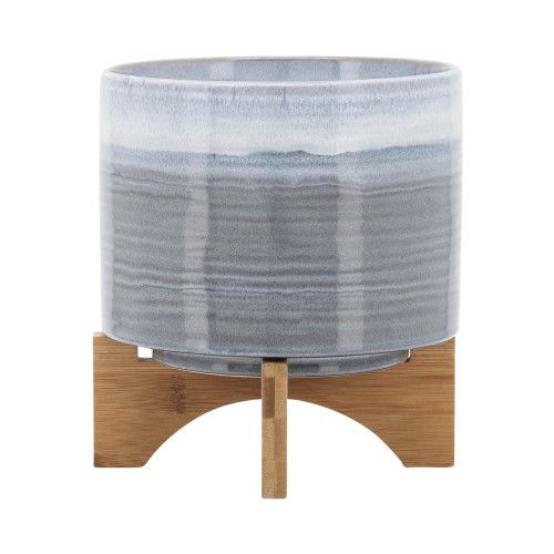 Designer × Homemade CERAMIC 8" PLANTER ON STAND, BLUE FADE Size US L / EU 52-54 / 3 - 2 Thumbnail