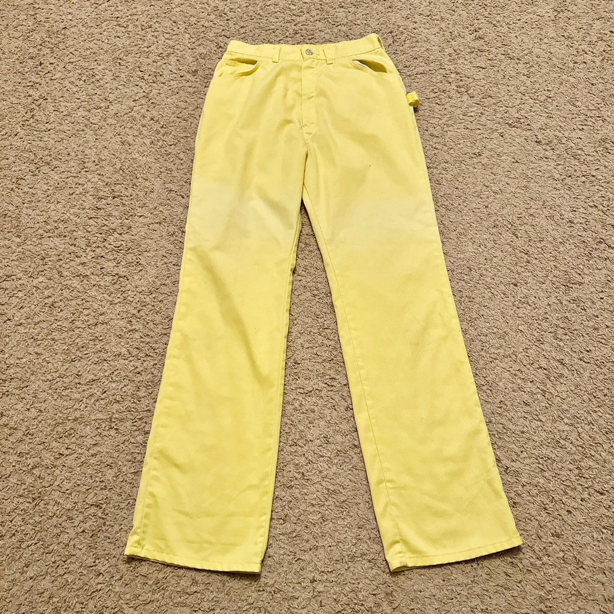 Sears TRUE VINTAGE 70s YELLOW FADE BIG YANK PANTS! Size US 29 - 4 Thumbnail