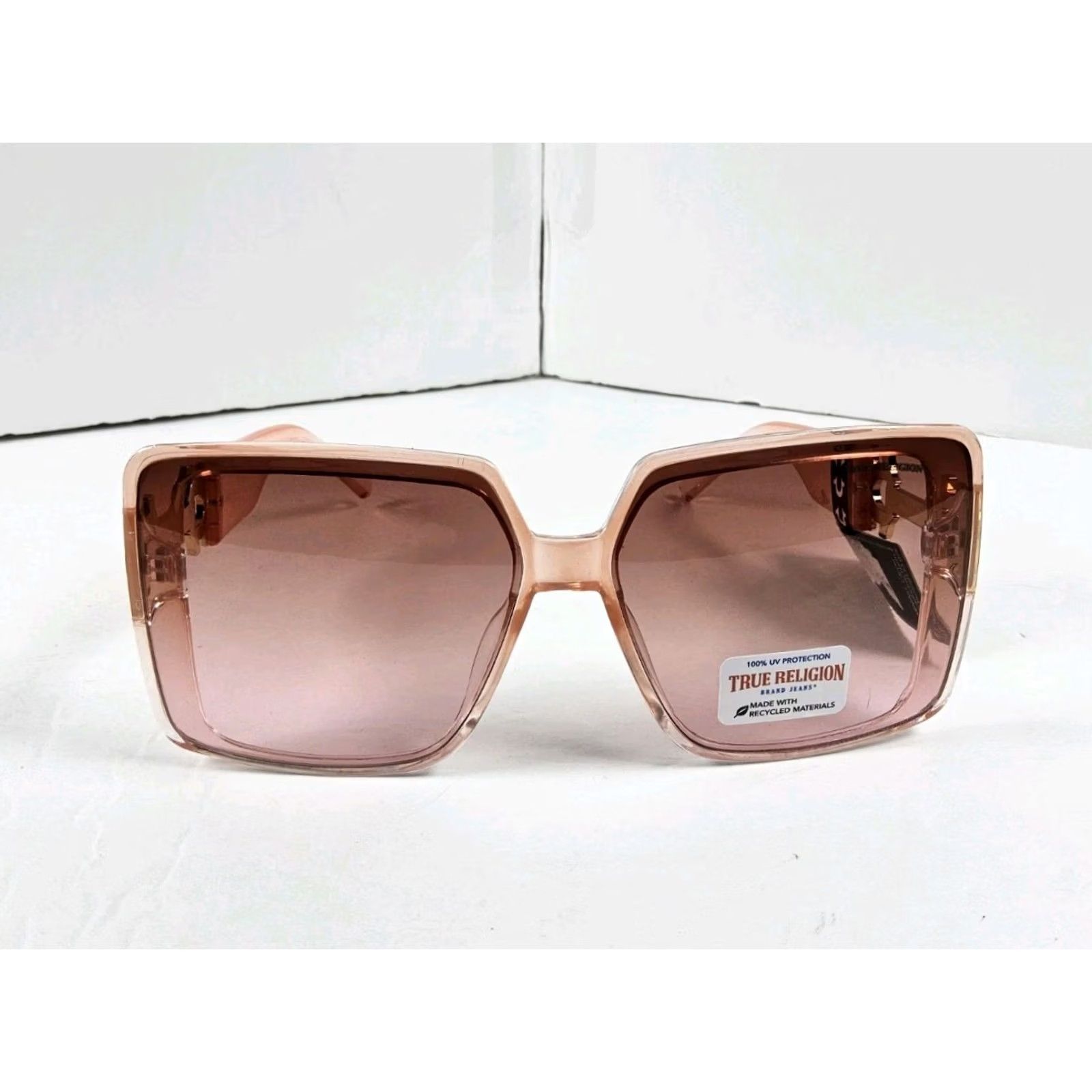 True Religion VINTAGE True Religion Sunglasses Square Pink Gold Logo 100% UV Protection Oversized Womens Size ONE SIZE - 2 Thumbnail