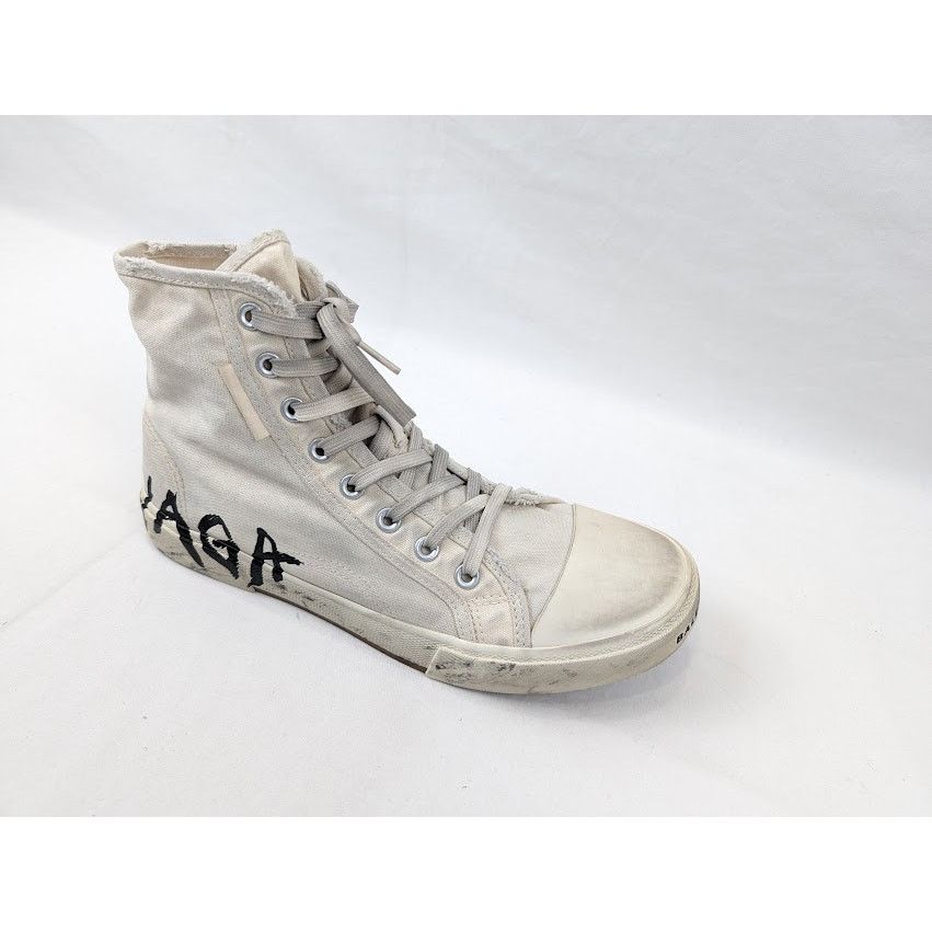 Balenciaga o1rshd1 Paris High-Top Sneakers in Black/White Size US 10 / EU 43 - 2 Thumbnail