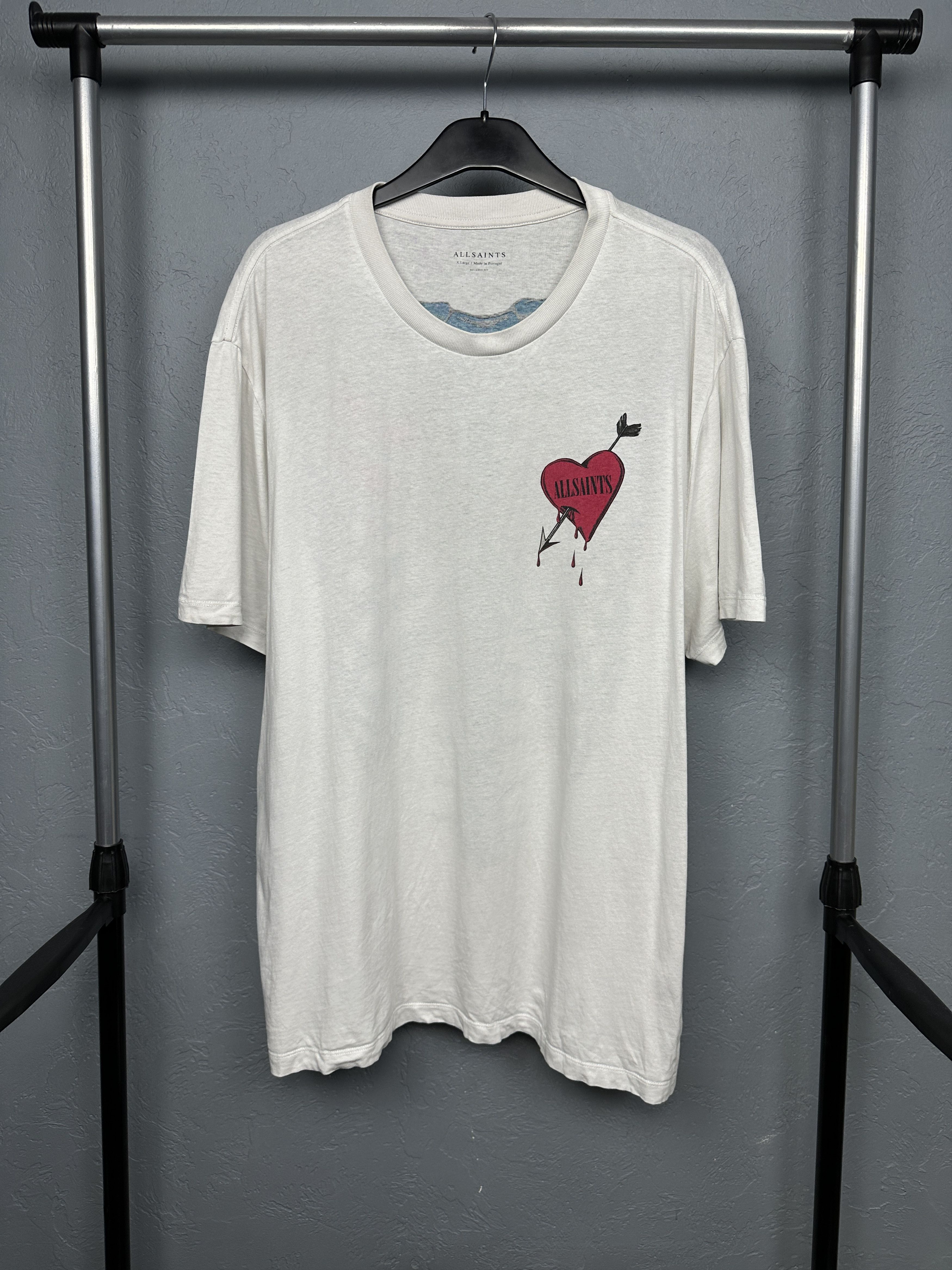 Allsaints Allsaints Mens Bleeding Heart Crew Neck T-Shirt Size US XL / EU 56 / 4 - 4 Thumbnail